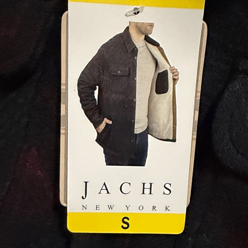 Jachs Black and Red Patterned Jacket Wool Blend with Sherpa Lining S NWT